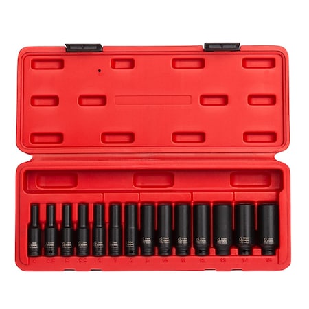 Sunex Tools 14-Piece 1/4 in. Drive Deep Metric Magnetic Impact Socket Set 1831